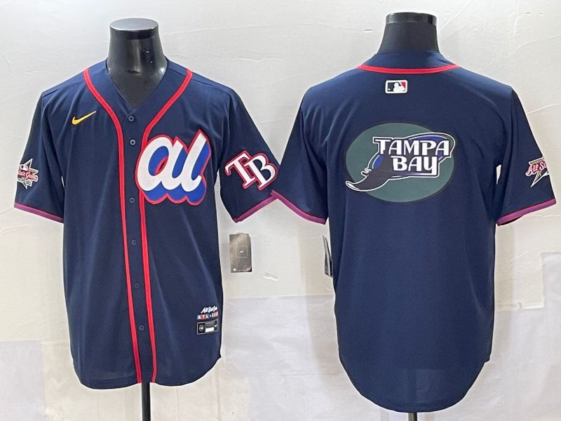 Men 2025 Tampa Bay Rays Blank Drak Blue All star Nike MLB Jersey style 04->women mlb jersey->Women Jersey